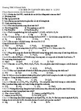 Câu hỏi ôn tập môn Hóa học 8 - Lần 5 - Trường THCS Thành Nhất